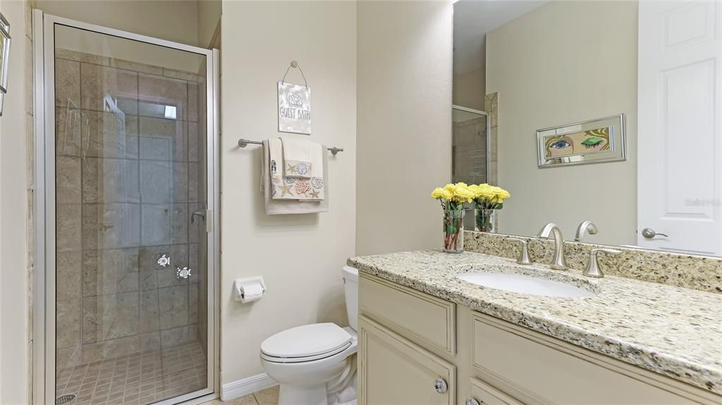 Second Bathroom with large walk in shower.