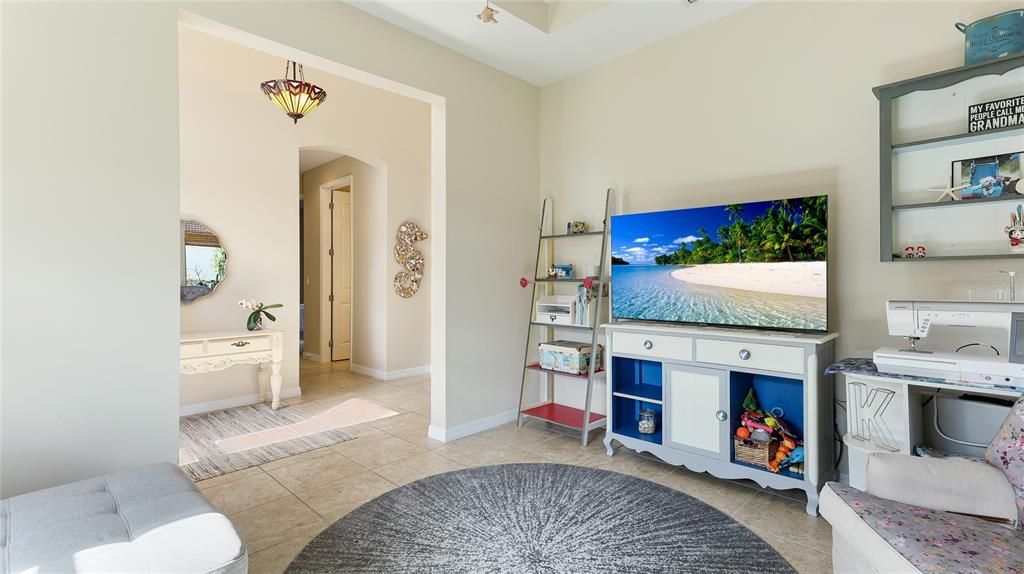 Third Bedroom with large window, ceiling Fan and large built in closet. Next to Second Full Bathroom.