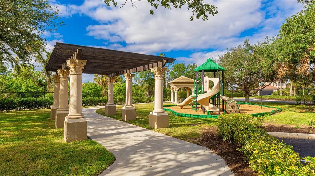 Playground for residents and guests to play and watch and wait under the pavilion.