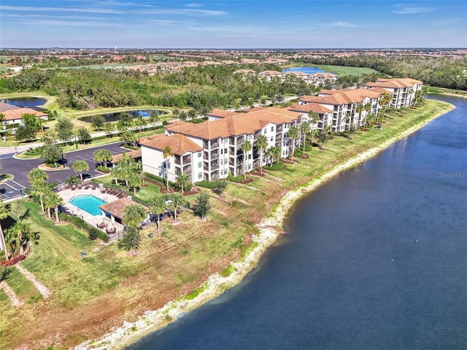 AERIAL VIEW OF POOL AREA