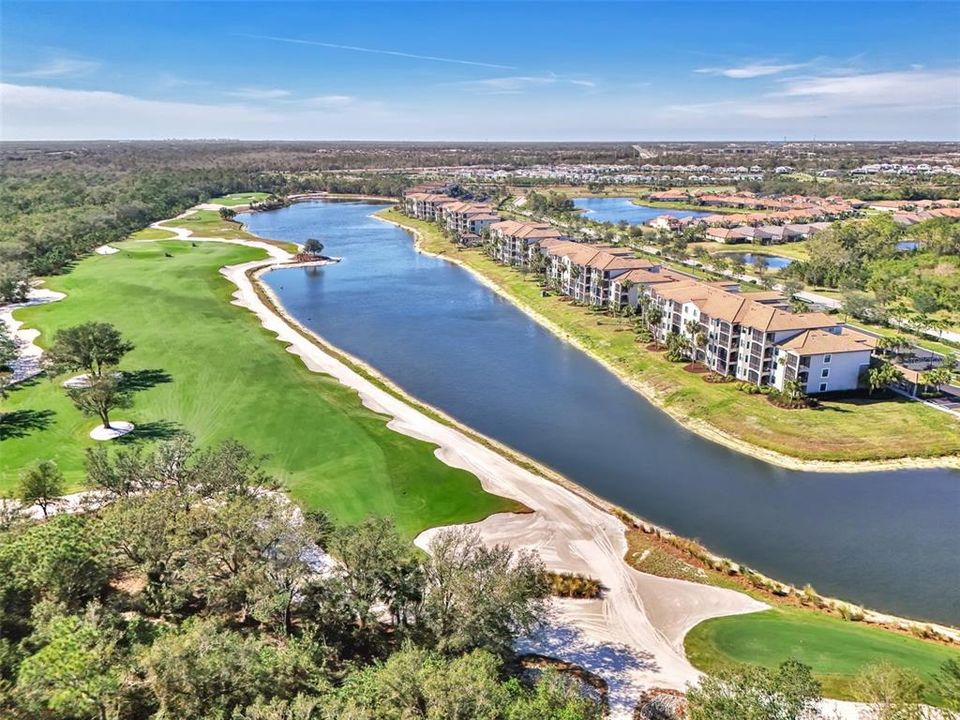 AERIAL VIEW OF LAKE AND GULF COURSE