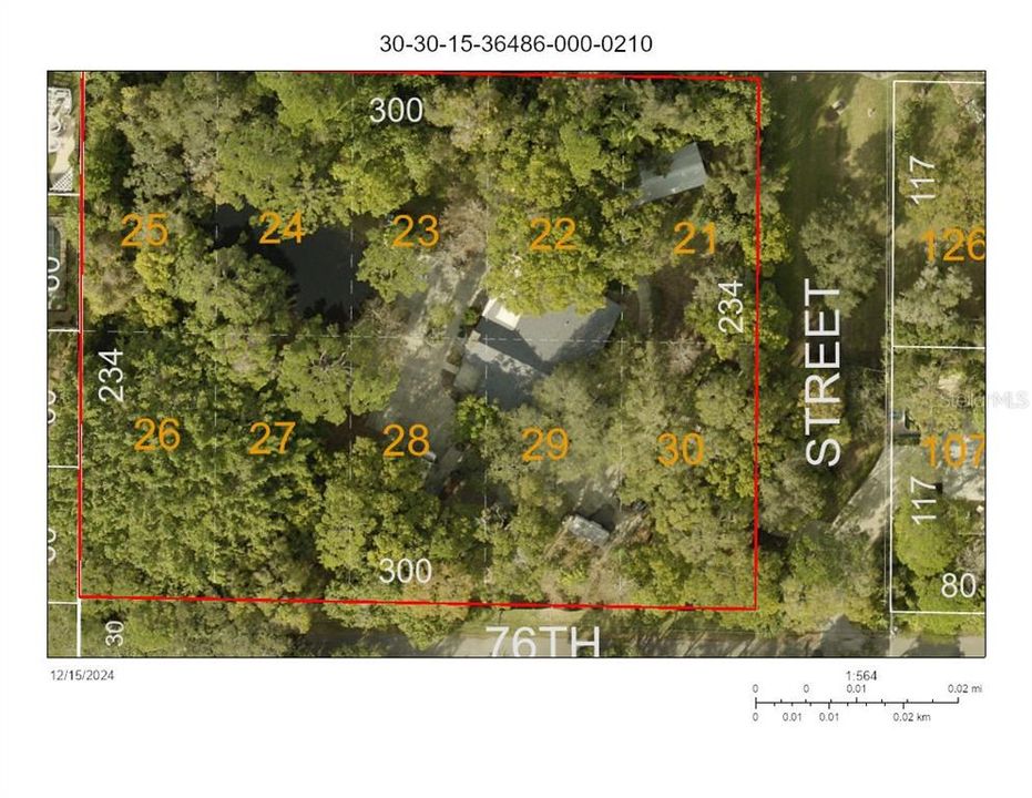 Map of 10 lots and surrounding homes