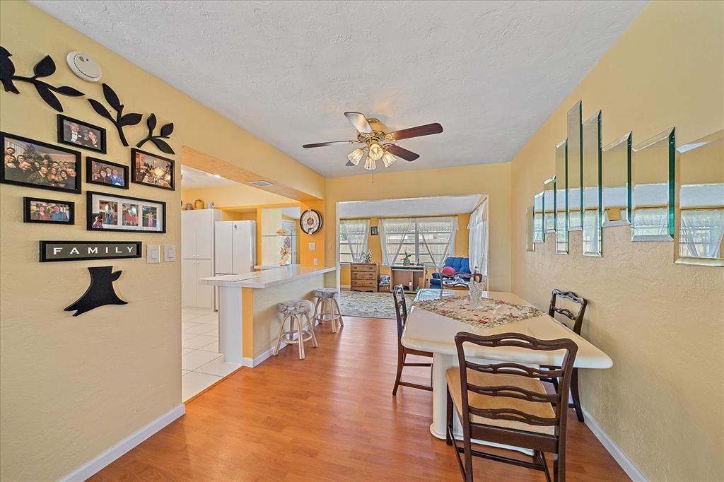 Dining area to sun room