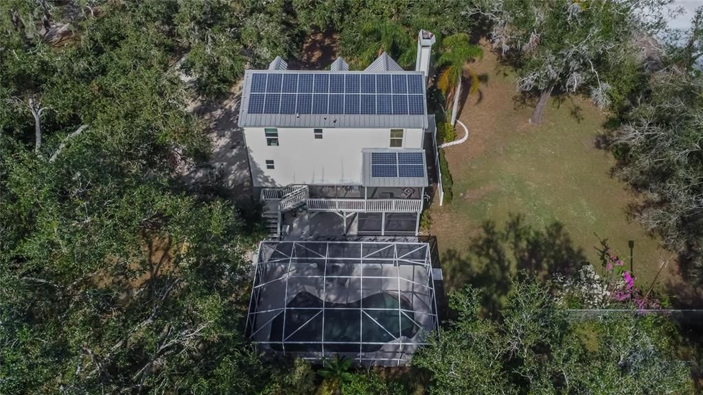 Aerials Rear View of Solar Panels