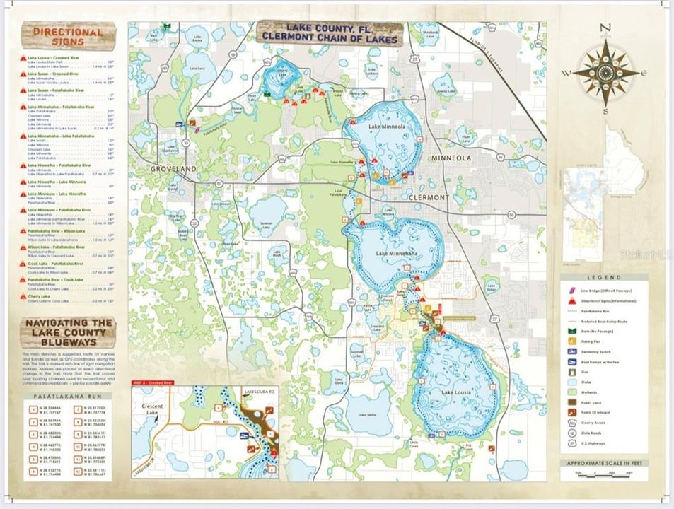 Clermont Chain of Lakes Map