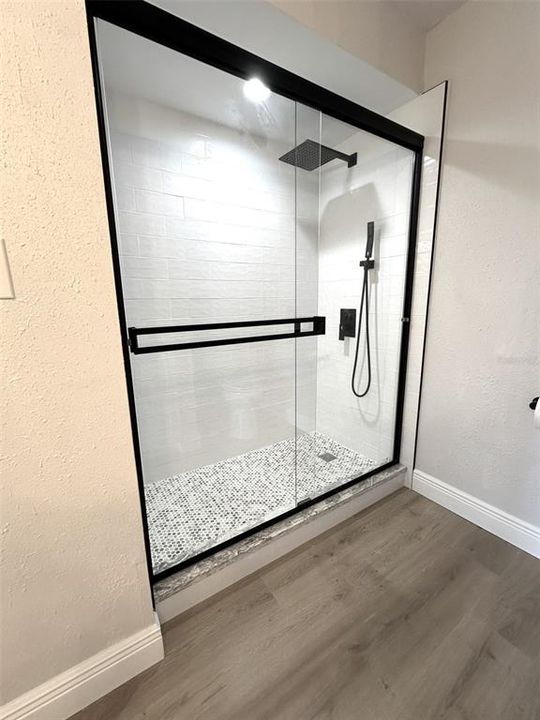 Beautiful new shower in primary bathroom