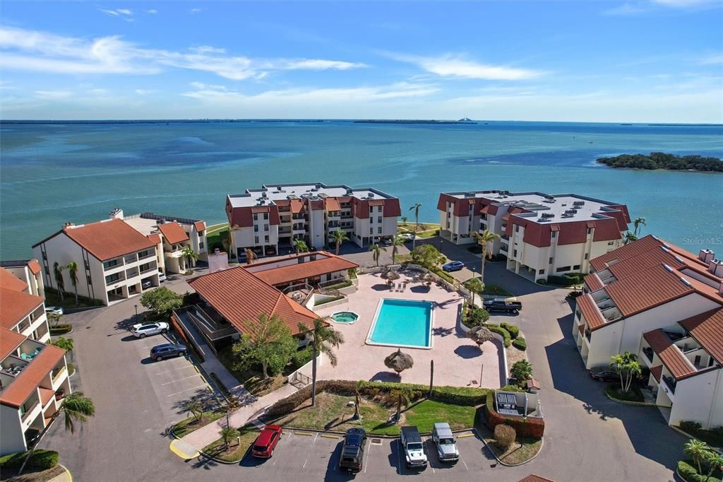 View of clubhouse swimming pool/spa area