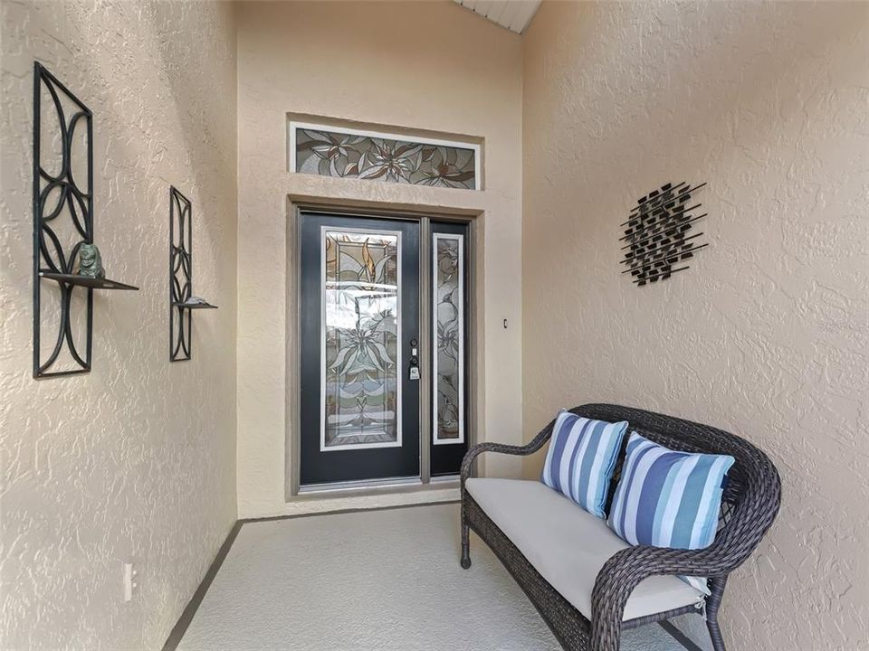 Elegant leaded glass front door