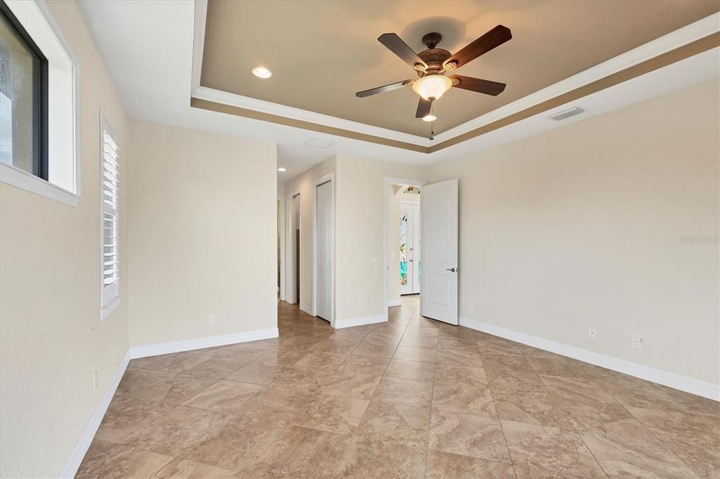 Primary Bedroom with Tray Ceilings