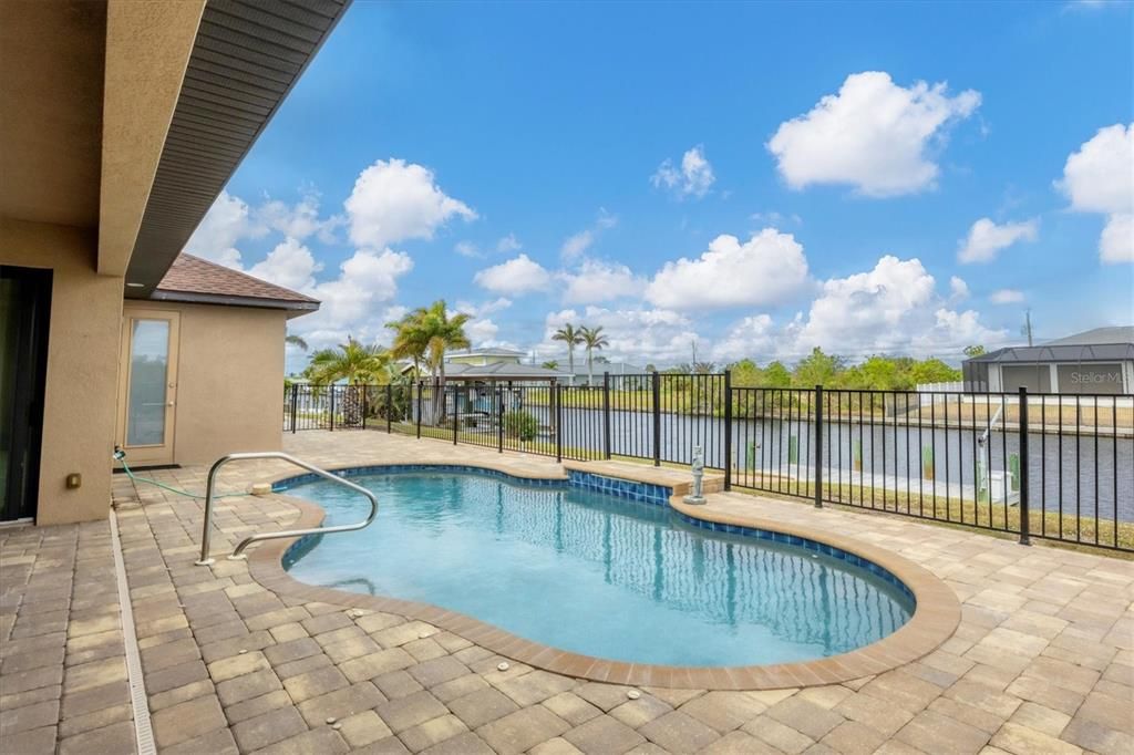 Heated Pool with Fountain