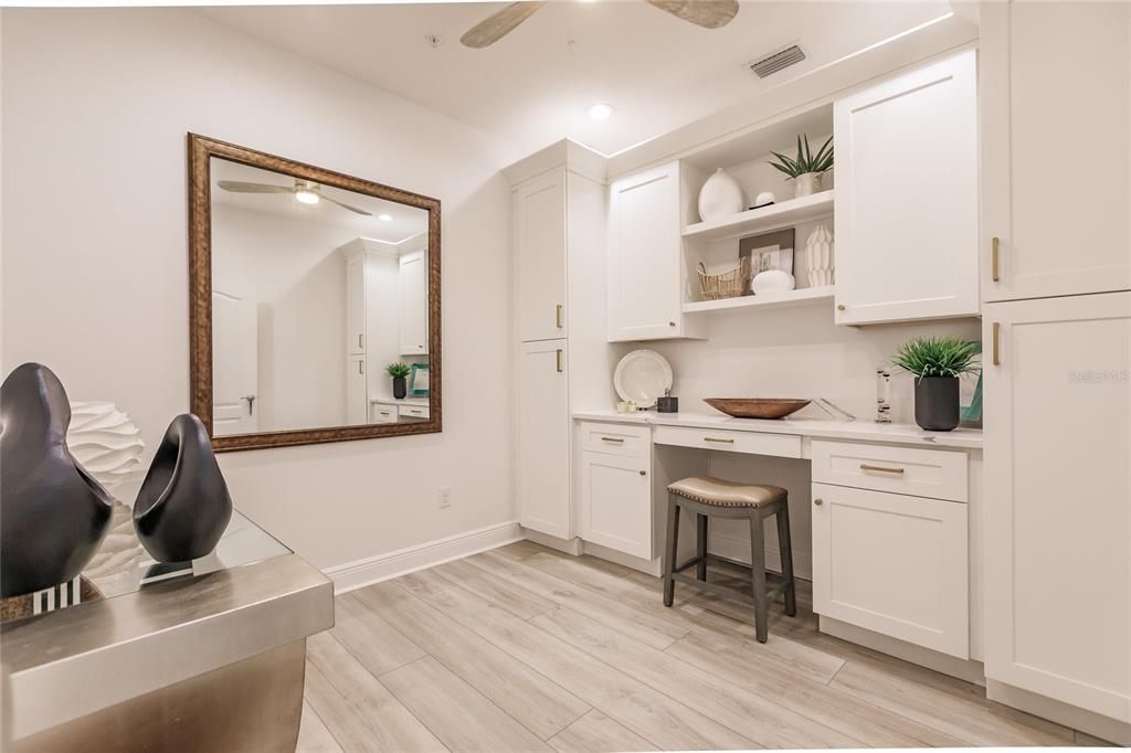 Bathroom off kitchen near both guest bedrooms