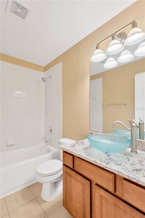 Bathroom # 2 has tub/shower combination.