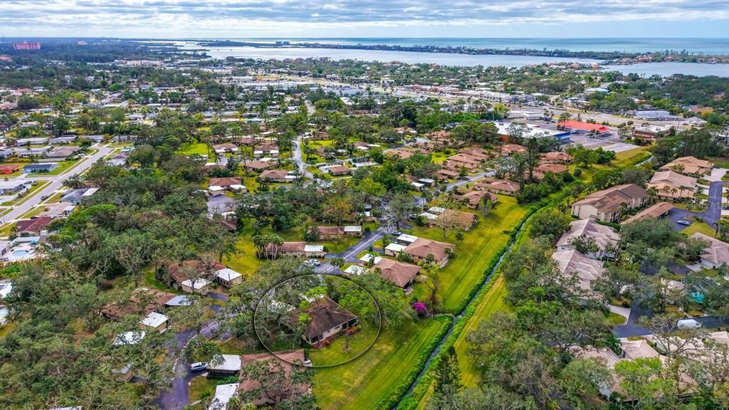 Aerial View showing the South End of Siesta Key!