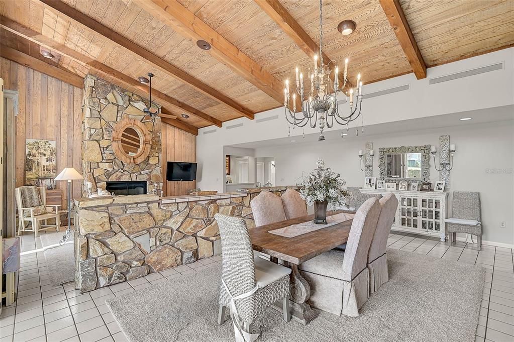 Dining area, with space for additional furniture along the walls