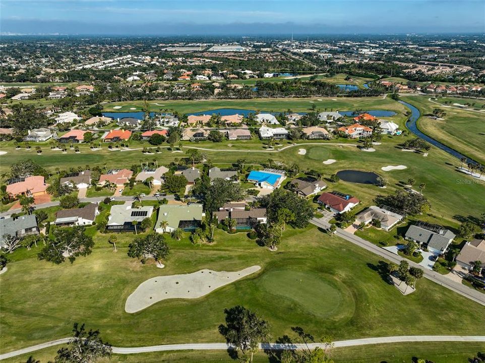 Beautiful view of the home, just beyond the #9 hole!