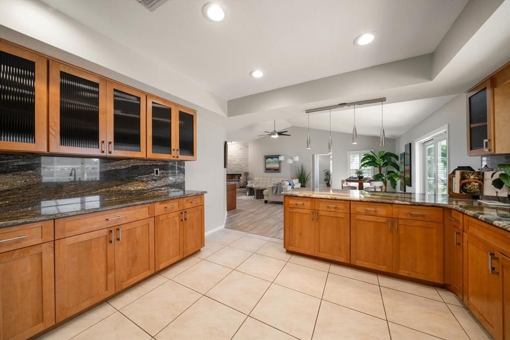 Attractive and spacious kitchen with lots of cabinets and counters-great for cooking up fabulous meals!