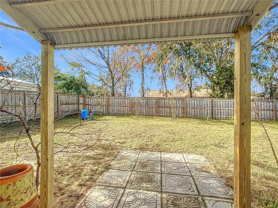 Back yard porch area