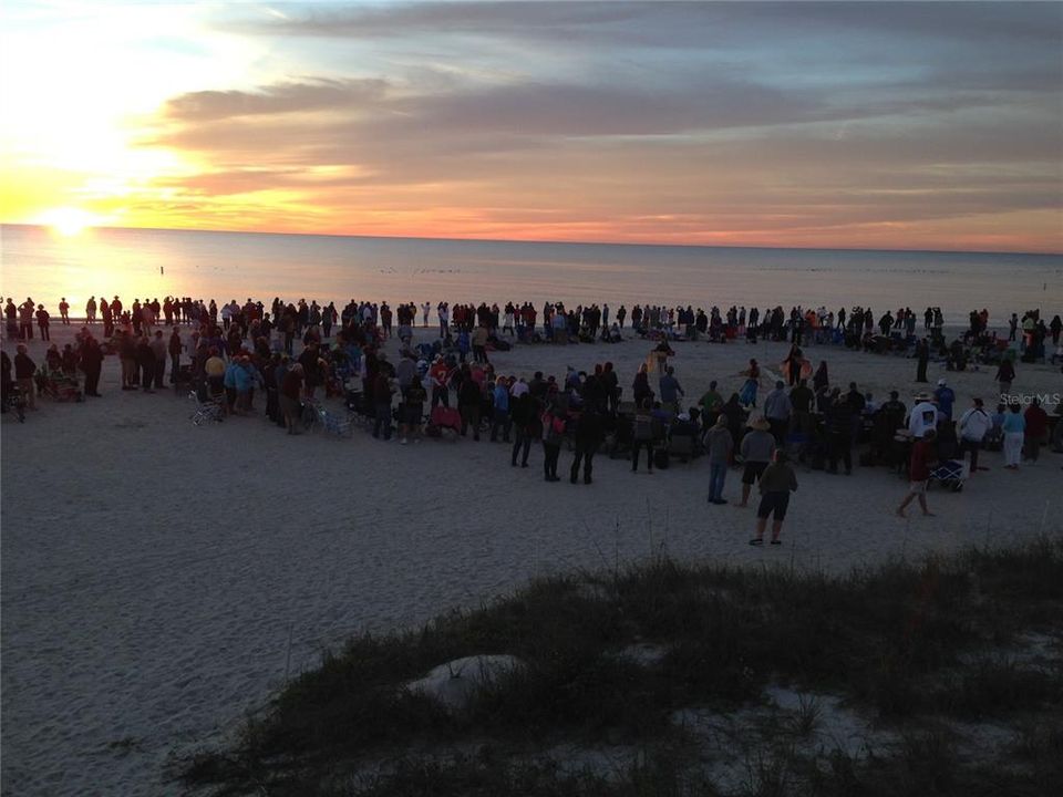 Nokomis Beach Drum Circle at sunset