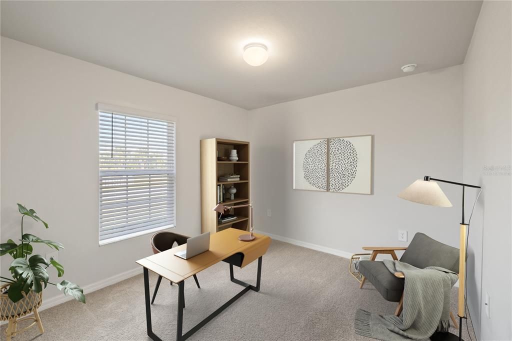 **Virtually Staged** Bedroom 2 - showcased as a office.