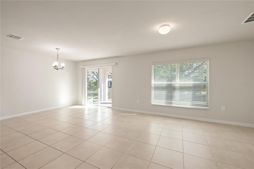 Open floorplan featuring sleek 18” tile flooring throughout.