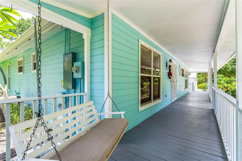 Front porch with swing