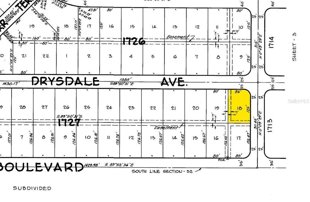 Plat Map showing legal dementions.