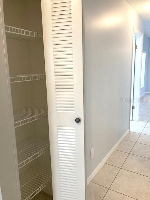 Linen closet in the hallway, just off the guest bathroom.