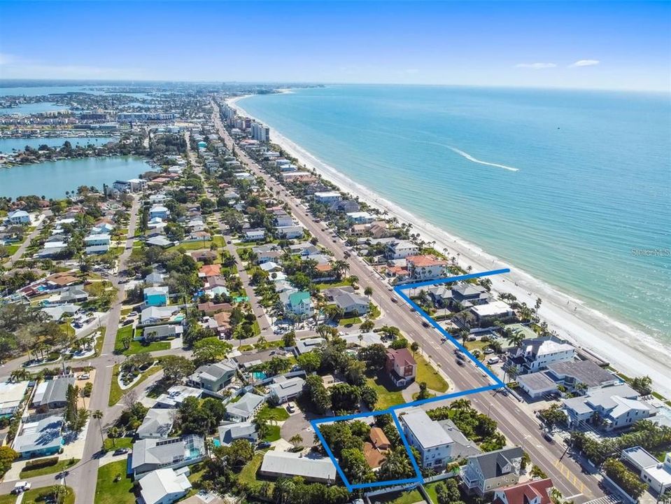 Beach access about 500 feet from house - South view.