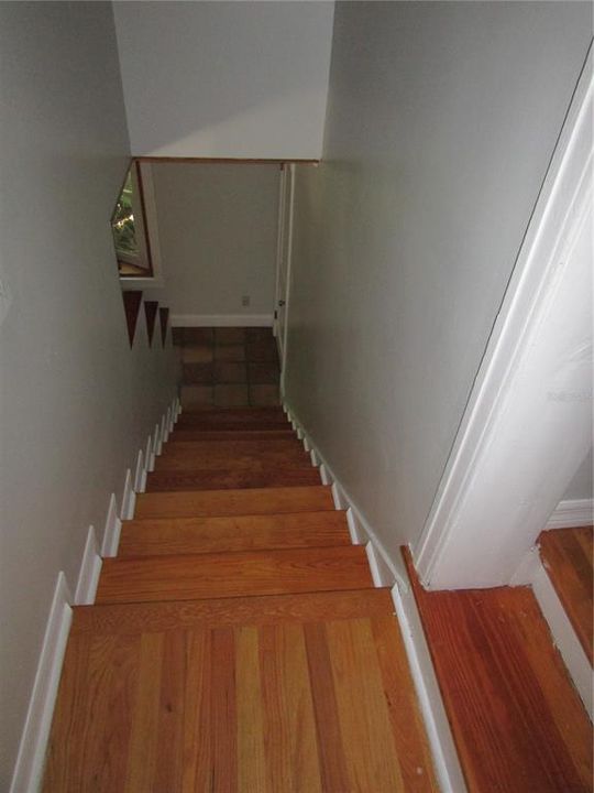 Looking down stairs