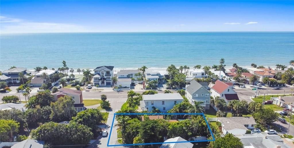 Beach access about 500 feet from house - West view.