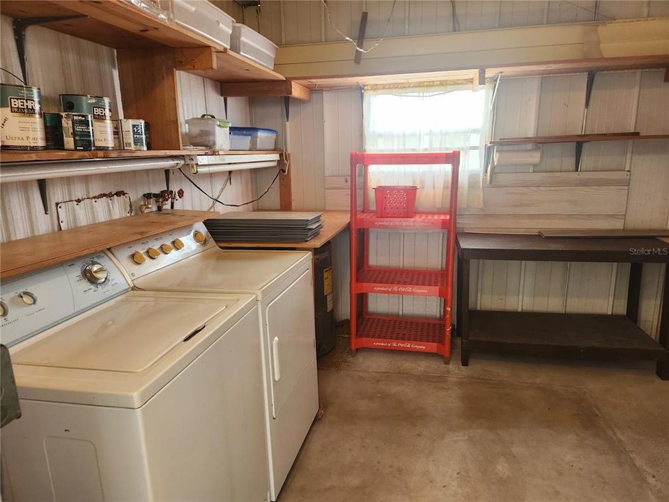 Laundry in shed