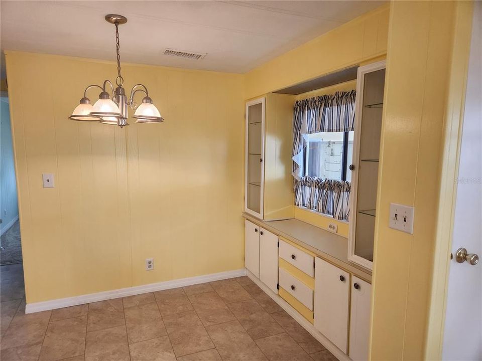 Dining area with built-in hutch