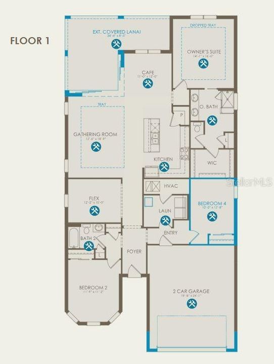 Floor plan with selected options