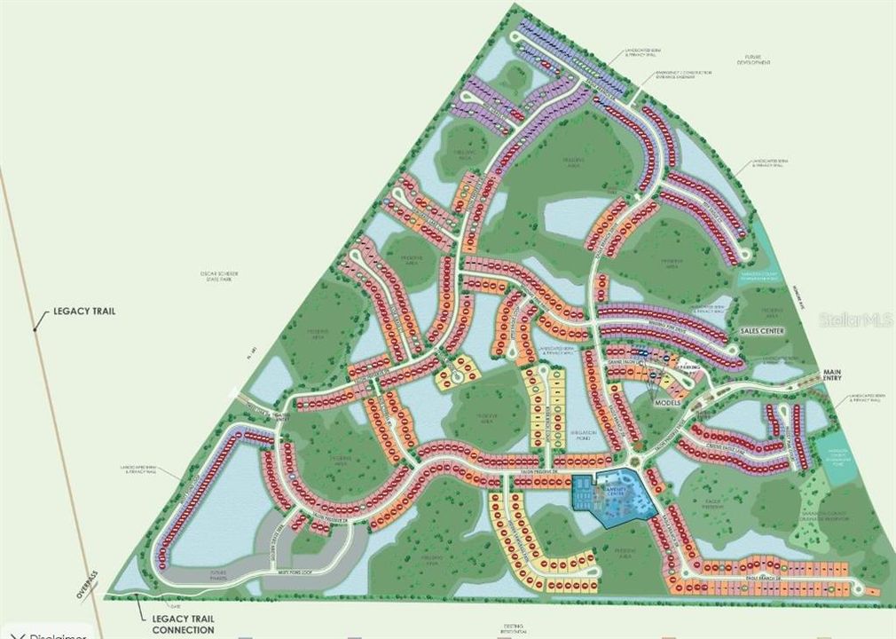 Site map: Lot 761 - Cul-de-sac, SW facing lanai & water view