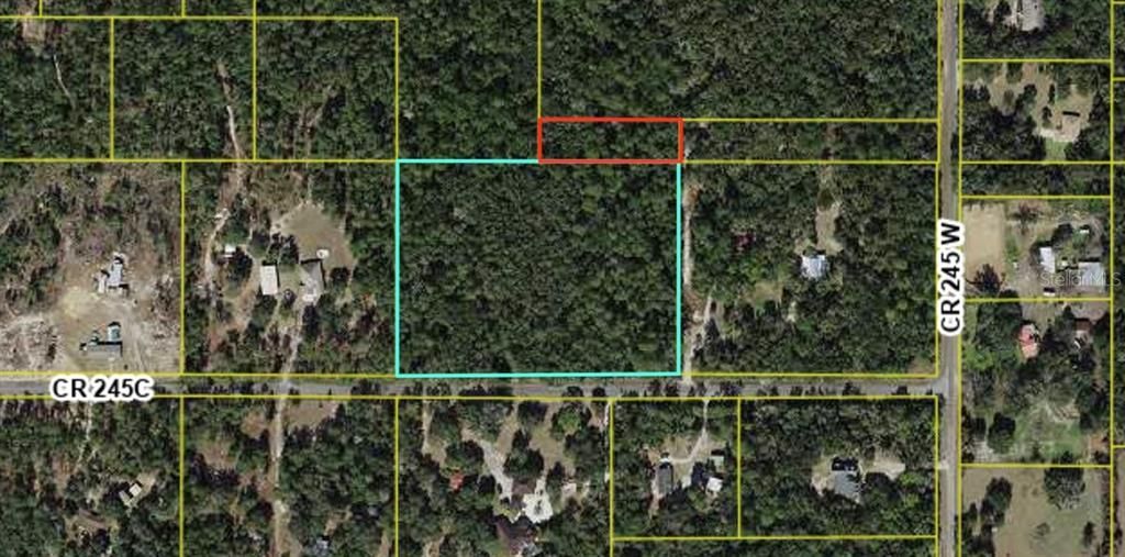 Property Appraiser AerialBlue Line: 7.45 acresRed Line: .72 acre