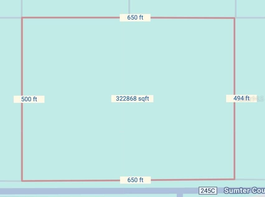 Parcel C07-005:  7.45 acres dimensions