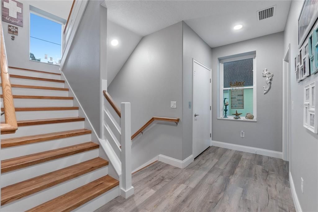 Heading Up to The Third Floor. Large Windows Brighten Up the Staircases