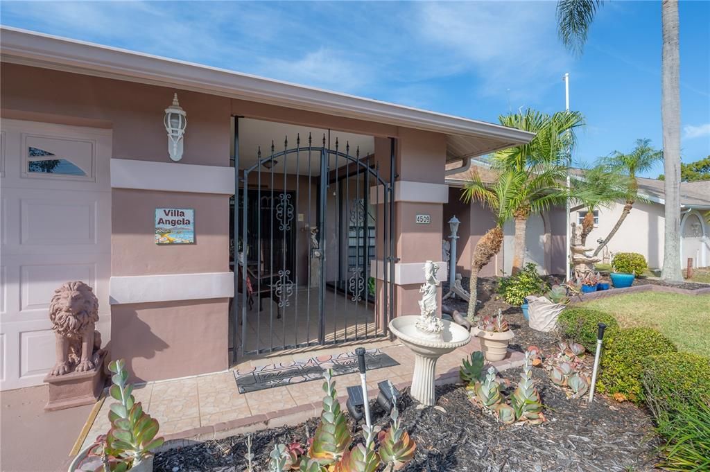 Gated, covered entryway