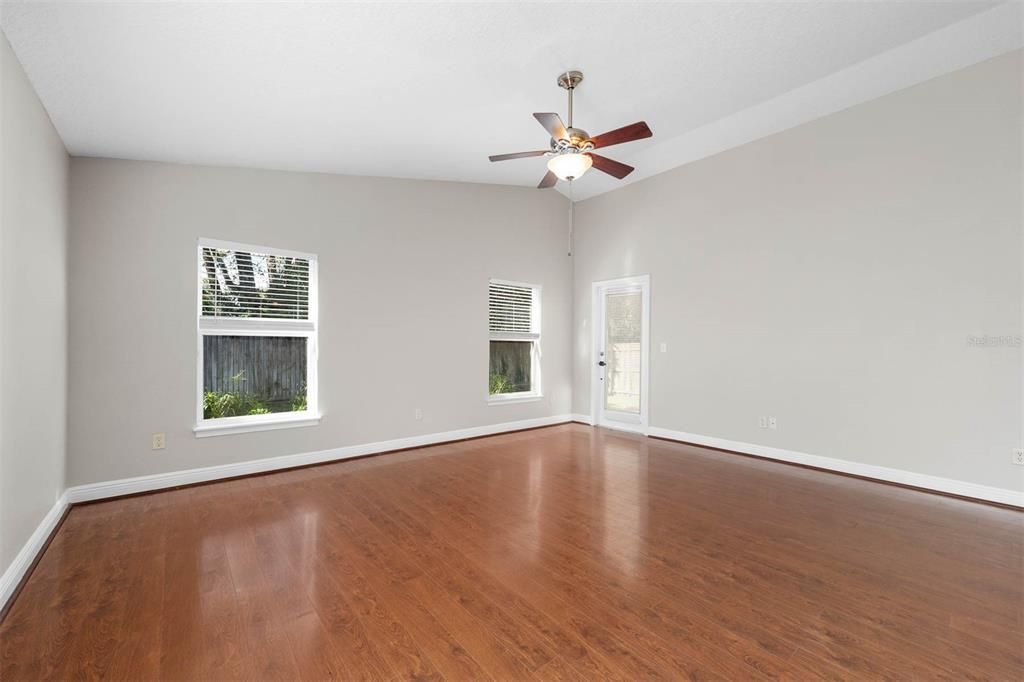 Living Room with Door to Backyard