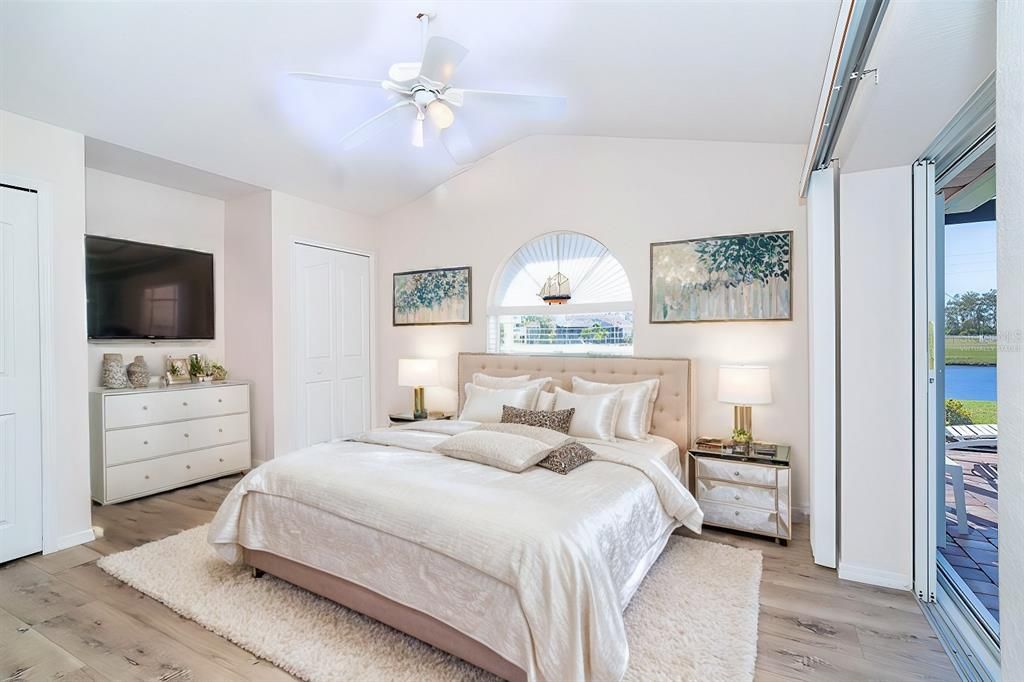 Guest Bedroom 1 - Pool View - Virtually Staged