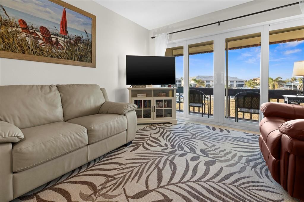 Living room overlooking the canal