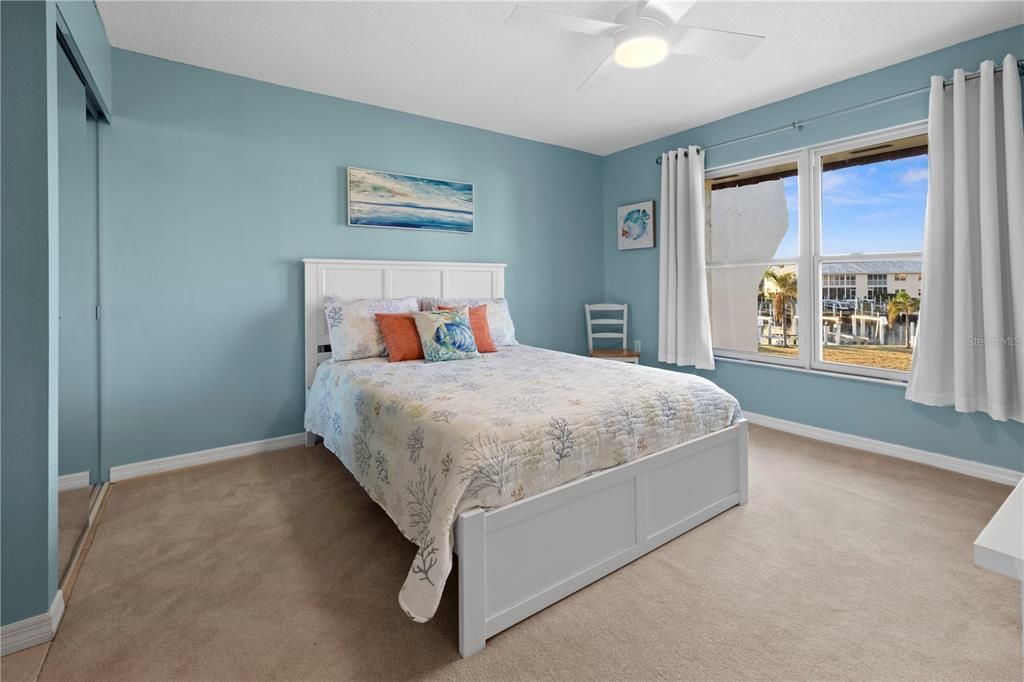 Guest bedroom overlooking the canal