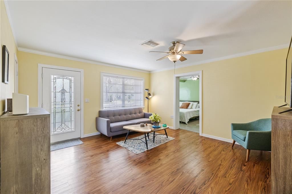 Main living area featuring an abundance of natural lighting.