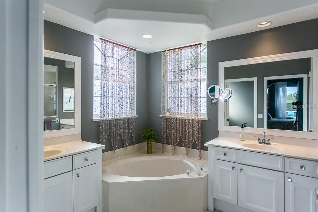 His and hers sinks in the primary bath.