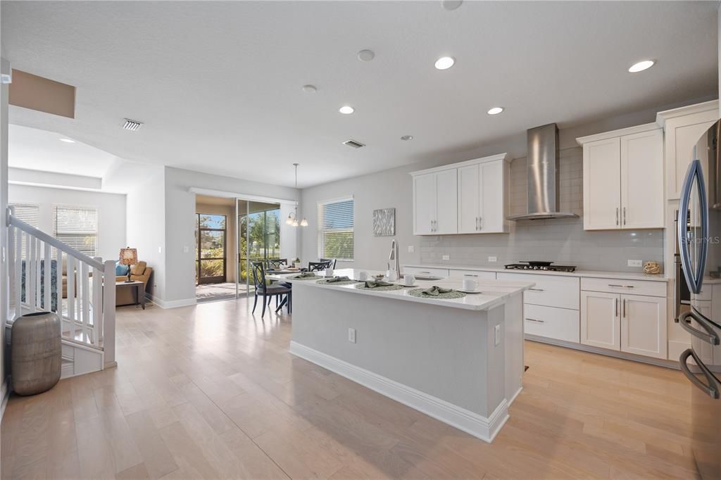 Open floor-plan and kitchen