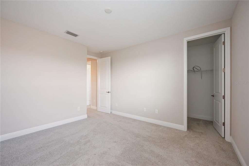 Guest bedroom with walk-in closet