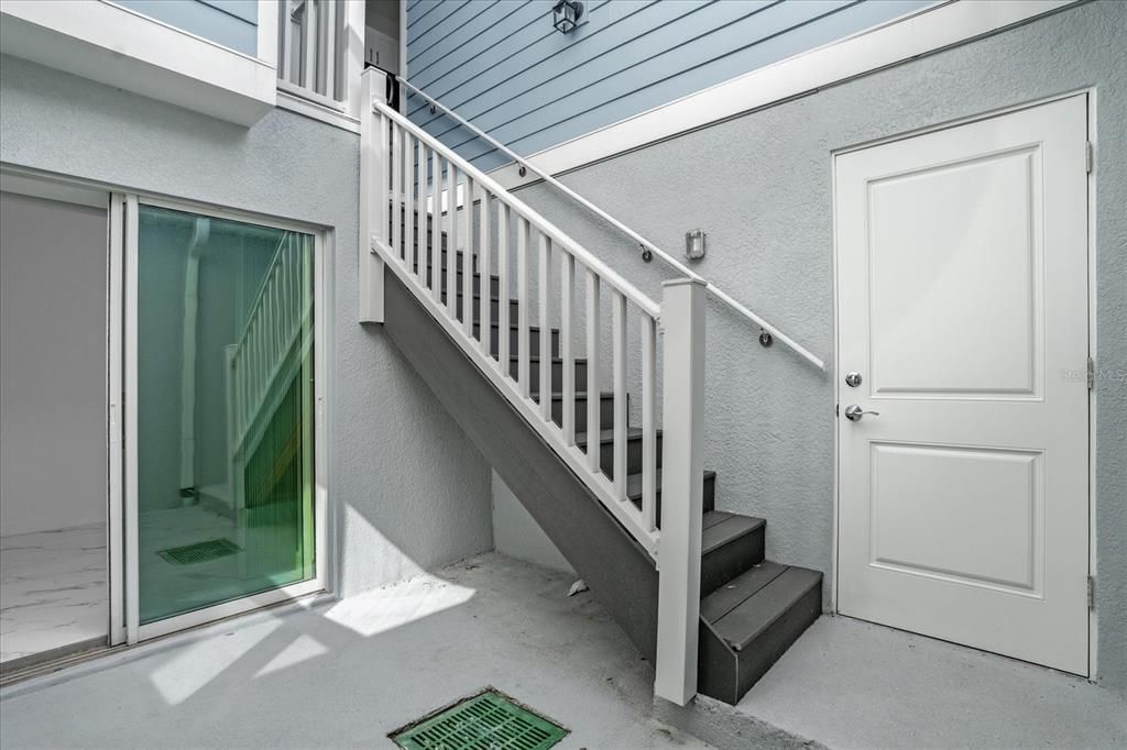 Courtyard and entrance to Garage