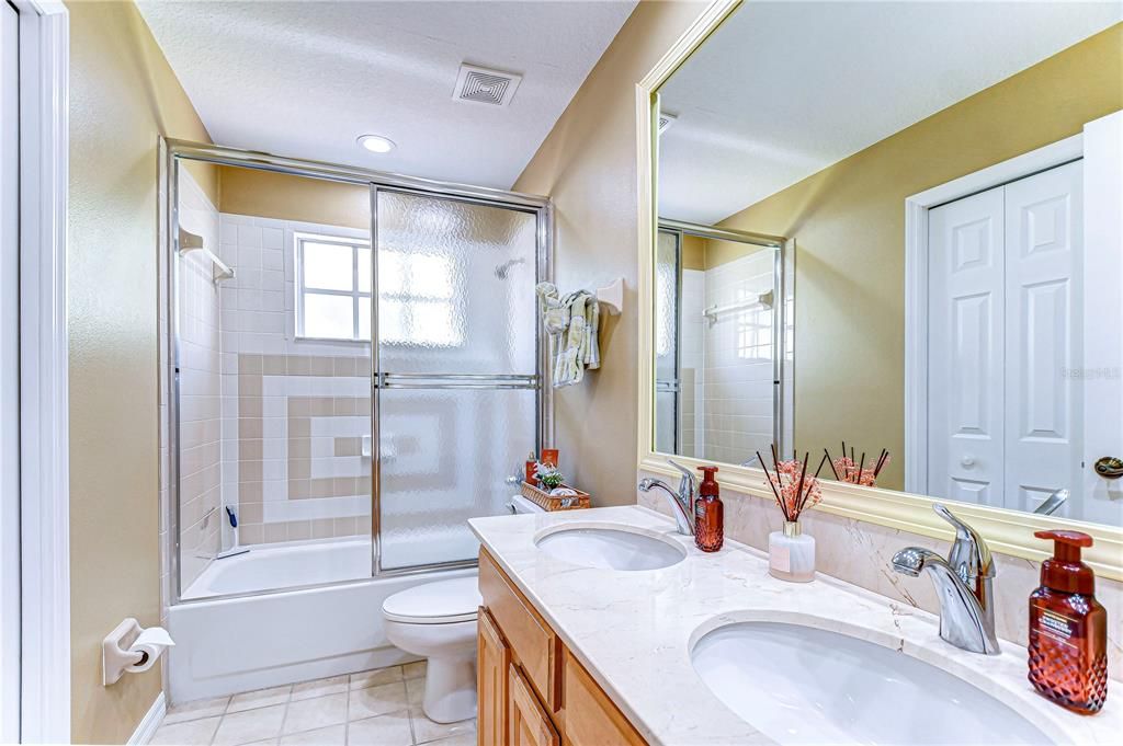 Third full bath with dual sink vanity!