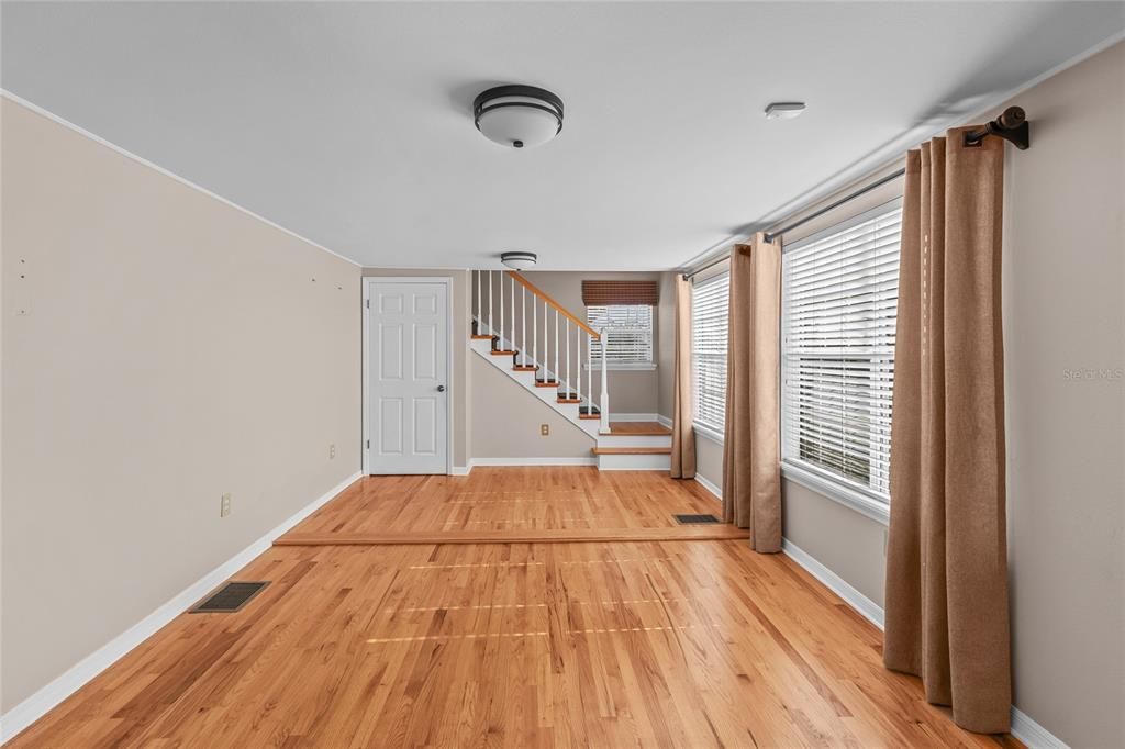 Open floor plan with large windows