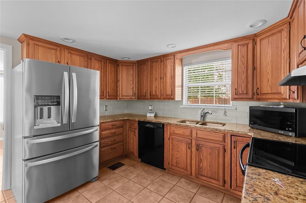 Kitchen with granite countertops